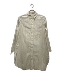 icB（アイシービー）の古着「【洗える】CRySiタイプライター ロングシャツ」｜ホワイト