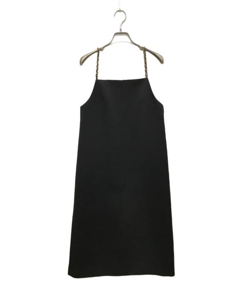 ANAYI（アナイ）ANAYI (アナイ) トリプルクロスチェーンストラップ ワンピース ブラック サイズ:36の古着・服飾アイテム
