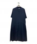 SUMISTYLEスミスタイル）の古着「斜めプリーツワンピース」｜ネイビー