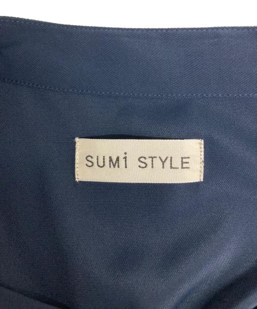 SUMISTYLE（スミスタイル）SUMISTYLE (スミスタイル) 斜めプリーツワンピース ネイビー サイズ:Freeの古着・服飾アイテム