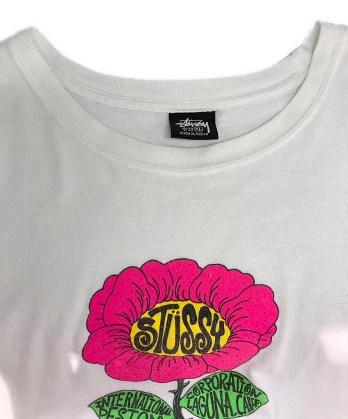 stussy（ステューシー）stussy (ステューシー) プリントTシャツ ホワイト サイズ:XLの古着・服飾アイテム