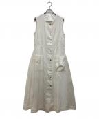 HERENCIAヘレンチア）の古着「ドットボタン デニムジレ」｜ホワイト