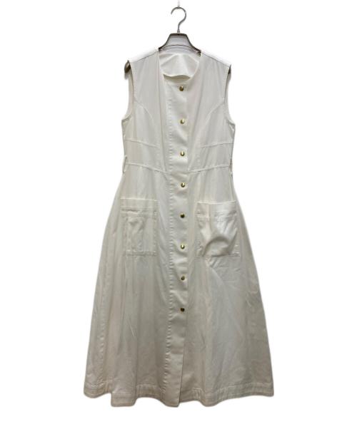 HERENCIA（ヘレンチア）HERENCIA (ヘレンチア) ドットボタン デニムジレ ホワイト サイズ:SIZE38 未使用品の古着・服飾アイテム