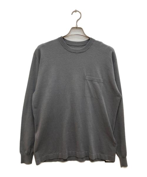 GOLDWIN（ゴールドウイン）GOLDWIN (ゴールドウイン) ホールガーメント ウール ニット ロングスリーブ Tシャツ チャコールグレー サイズ:3の古着・服飾アイテム