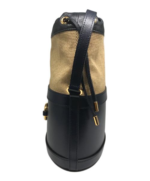 GUCCI（グッチ）GUCCI (グッチ) ホースビット1955 バケットバッグ ベージュ×ネイビーの古着・服飾アイテム