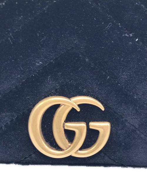 GUCCI（グッチ）GUCCI (グッチ) GGマーモント ベルベット チェーンショルダーバッグ ネイビーの古着・服飾アイテム