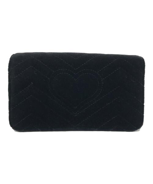 GUCCI（グッチ）GUCCI (グッチ) GGマーモント ベルベット チェーンショルダーバッグ ネイビーの古着・服飾アイテム