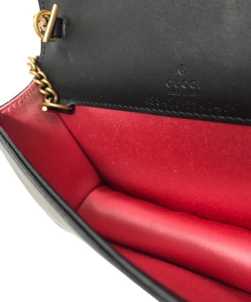 GUCCI（グッチ）GUCCI (グッチ) GGマーモント ベルベット チェーンショルダーバッグ ネイビーの古着・服飾アイテム