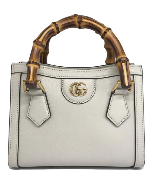 GUCCI（グッチ）GUCCI (グッチ) ダイアナ ミニトートバッグ アイボリーの古着・服飾アイテム