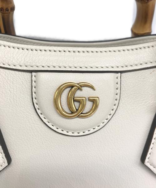 GUCCI（グッチ）GUCCI (グッチ) ダイアナ ミニトートバッグ アイボリーの古着・服飾アイテム