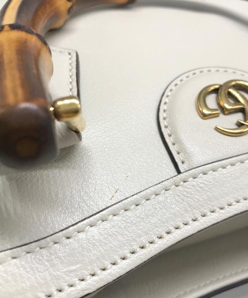 GUCCI（グッチ）GUCCI (グッチ) ダイアナ ミニトートバッグ アイボリーの古着・服飾アイテム