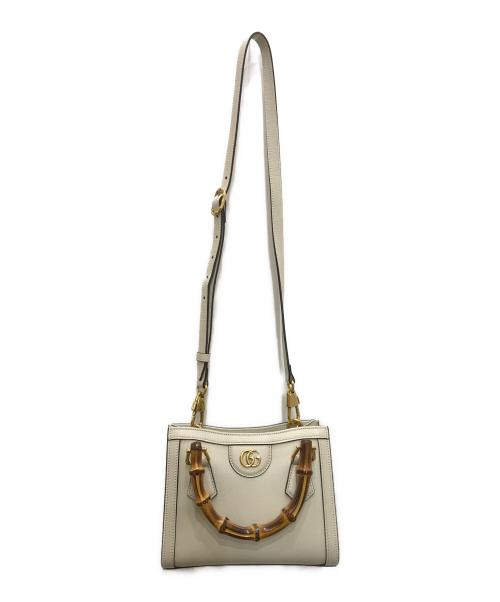 GUCCI（グッチ）GUCCI (グッチ) ダイアナ ミニトートバッグ アイボリーの古着・服飾アイテム
