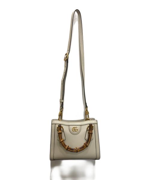 GUCCI（グッチ）GUCCI (グッチ) ダイアナ ミニトートバッグ アイボリーの古着・服飾アイテム
