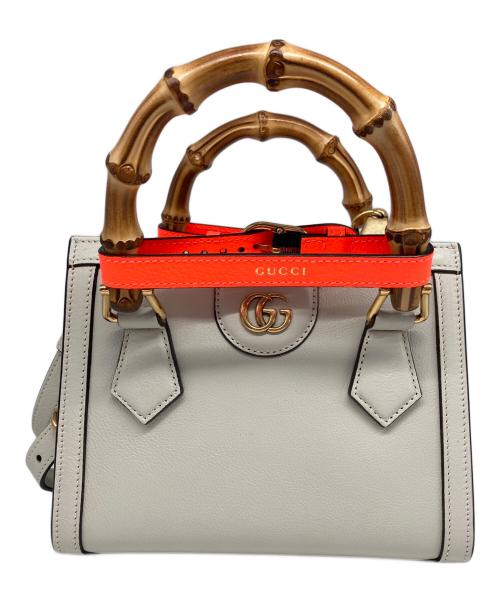 GUCCI（グッチ）GUCCI (グッチ) ダイアナ ミニトートバッグ アイボリーの古着・服飾アイテム