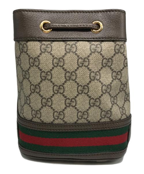 GUCCI（グッチ）GUCCI (グッチ) オフィディア/ミニバケットバッグ/550620 ベージュ×ブラウンの古着・服飾アイテム