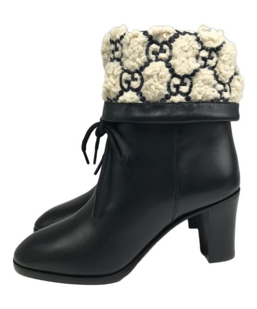 GUCCI（グッチ）GUCCI (グッチ) GG シアリングエフェクトブーツ ブラック サイズ:35の古着・服飾アイテム