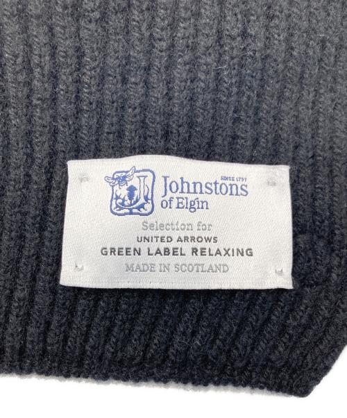 JOHNSTONS OF ELGIN（ジョンストンズオブエルガン）JOHNSTONS OF ELGIN (ジョンストンズオブエルガン) green label relaxing (グリーンレーベルリラクシング) ニットマフラー ブラックの古着・服飾アイテム