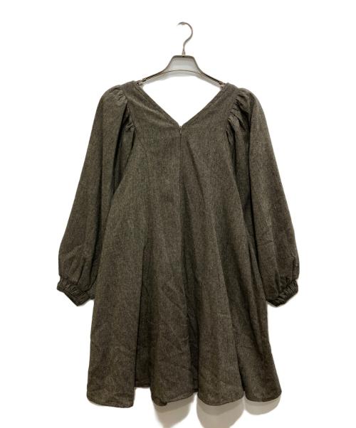 willfully（ウィルフリー）willfully (ウィルフリー) Vネック長袖ワンピース ブラウン サイズ:freeの古着・服飾アイテム