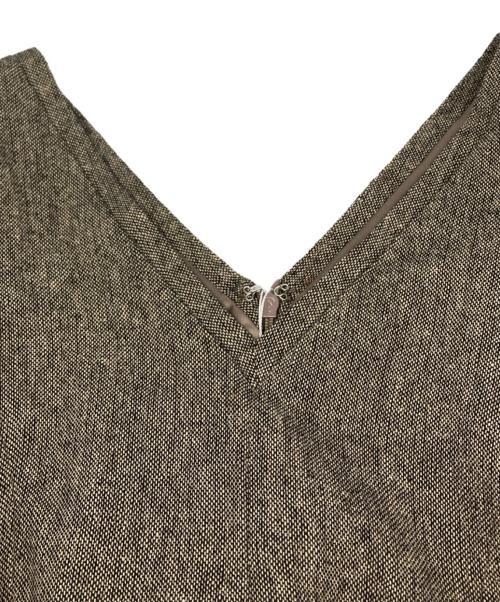 willfully（ウィルフリー）willfully (ウィルフリー) Vネック長袖ワンピース ブラウン サイズ:freeの古着・服飾アイテム