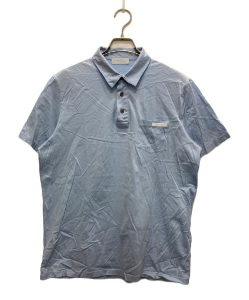 PRADA（プラダ）PRADA (プラダ) ポロシャツ スカイブルー サイズ:Ｌの古着・服飾アイテム