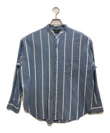 UNUSED（アンユーズド）の古着「シルク混シャツ」｜ネイビー