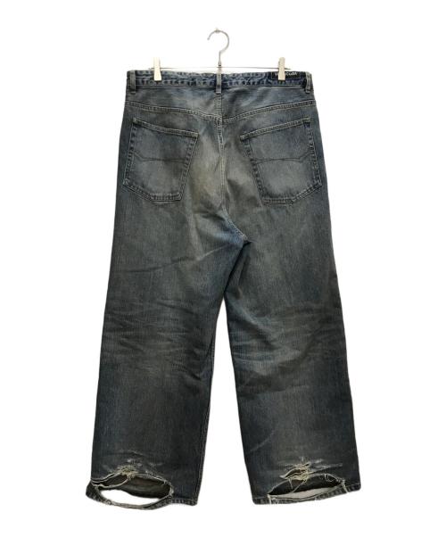 BALENCIAGA（バレンシアガ）BALENCIAGA (バレンシアガ) ドローストリング オーバーサイズ バギーデニムパンツ インディゴ サイズ:XSの古着・服飾アイテム
