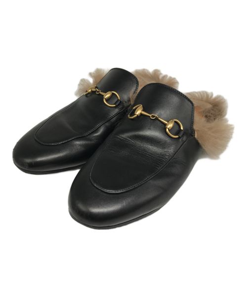 GUCCI（グッチ）GUCCI (グッチ) ホースビットファーサンダル ブラウン サイズ:37の古着・服飾アイテム