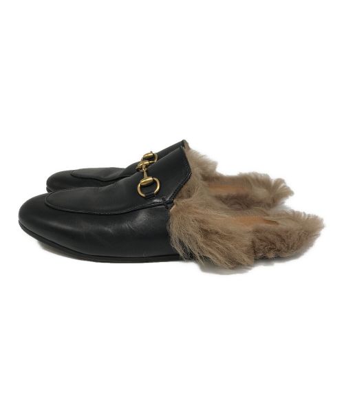 GUCCI（グッチ）GUCCI (グッチ) ホースビットファーサンダル ブラウン サイズ:37の古着・服飾アイテム