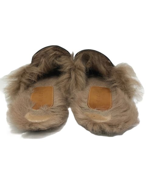 GUCCI（グッチ）GUCCI (グッチ) ホースビットファーサンダル ブラウン サイズ:37の古着・服飾アイテム