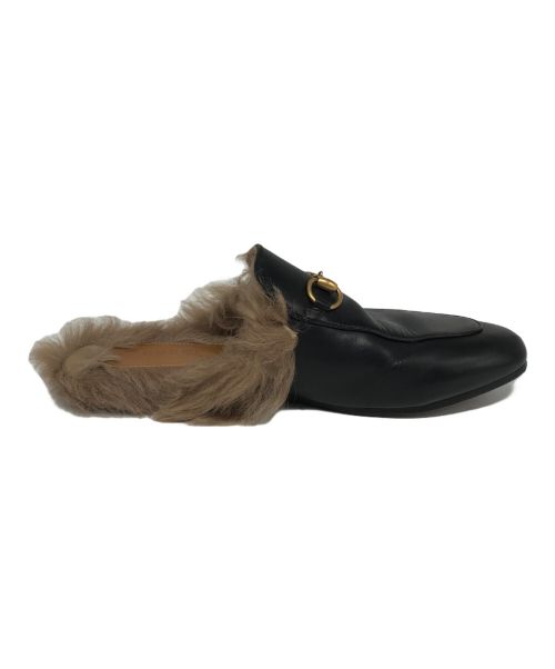 GUCCI（グッチ）GUCCI (グッチ) ホースビットファーサンダル ブラウン サイズ:37の古着・服飾アイテム