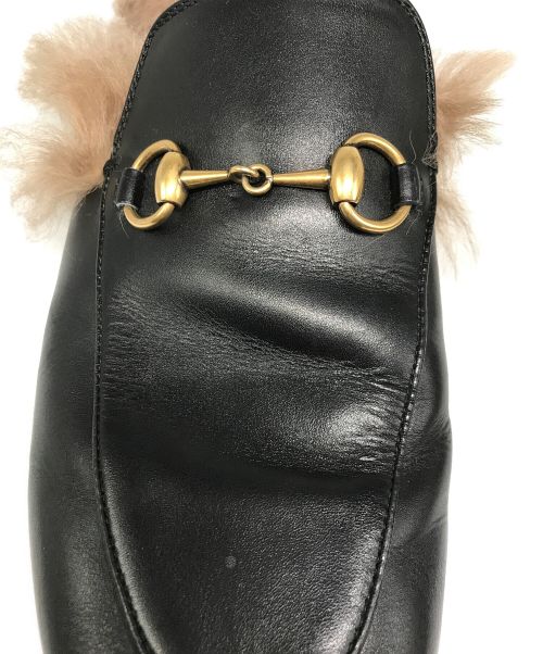 GUCCI（グッチ）GUCCI (グッチ) ホースビットファーサンダル ブラウン サイズ:37の古着・服飾アイテム