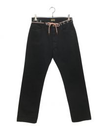 ARIES（アリーズ）の古着「Logo Print Waistband Lilly Jeans/ロゴ プリント ウエストバンド リリー ジーンズ」｜ブラック