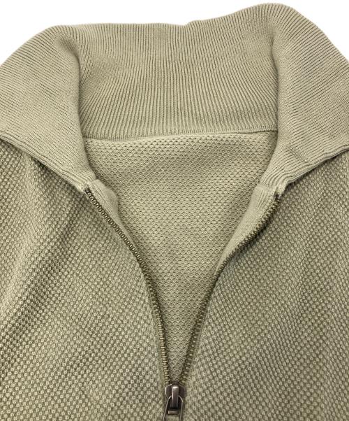 crepuscule（クレプスキュール）crepuscule (クレプスキュール) Moss Stitch Half Zip Polo グリーン サイズ:2の古着・服飾アイテム