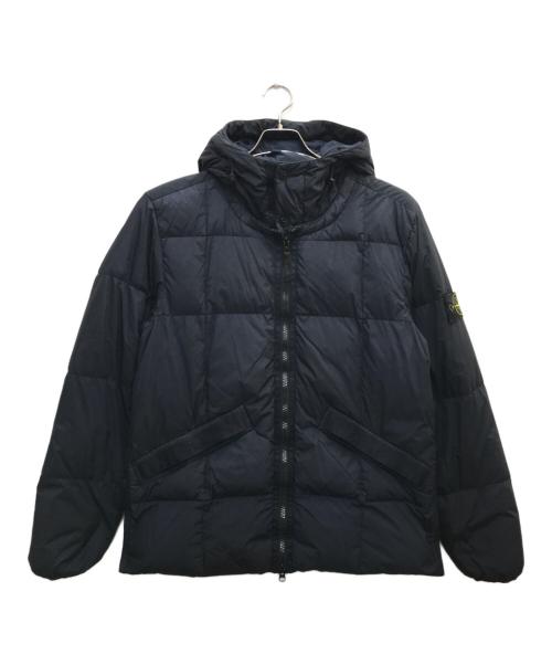 STONE ISLAND（ストーンアイランド）STONE ISLAND (ストーンアイランド) ガーメントダイナイロンフーデッドダウンジャケット ネイビー サイズ:Lの古着・服飾アイテム