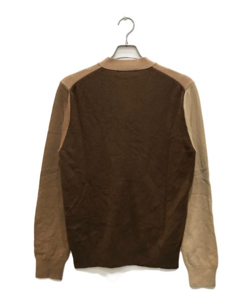 COMME des GARCONS HOMME DEUX（コムデギャルソン オム ドゥ）COMME des GARCONS HOMME DEUX (コムデギャルソン オム ドゥ) バイカラーウールカーディガン ブラウン サイズ:Ⅿの古着・服飾アイテム