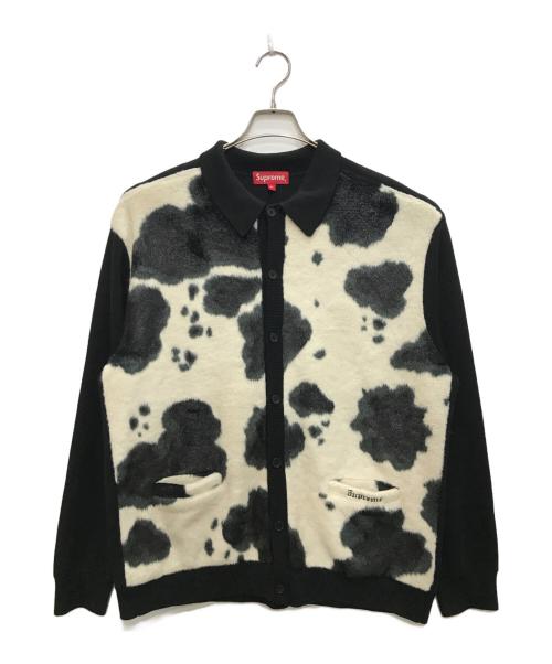 SUPREME（シュプリーム）SUPREME (シュプリーム) Cow Print Cardigan/カウプリント カーディガン ブラック×ホワイト サイズ:XLの古着・服飾アイテム