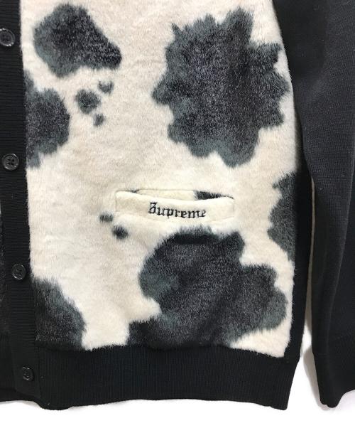 SUPREME（シュプリーム）SUPREME (シュプリーム) Cow Print Cardigan/カウプリント カーディガン ブラック×ホワイト サイズ:XLの古着・服飾アイテム