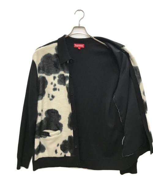 SUPREME（シュプリーム）SUPREME (シュプリーム) Cow Print Cardigan/カウプリント カーディガン ブラック×ホワイト サイズ:XLの古着・服飾アイテム