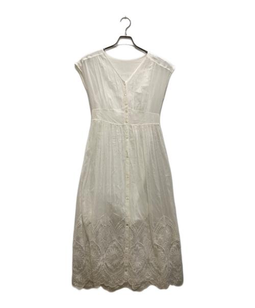 Diagram GRACE CONTINENTAL（ダイアグラム グレースコンチネンタル）Diagram GRACE CONTINENTAL (ダイアグラム グレースコンチネンタル) カットワークシャツワンピース ホワイト サイズ:38の古着・服飾アイテム