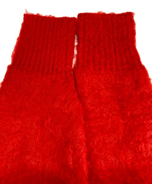 OMMO（オーエムエムオー）OMMO (オーエムエムオー) SQUARE SLEEVE SHAGGY KT/スクエア　スリーブ　シャギー　ニット レッド サイズ:Ｆの古着・服飾アイテム