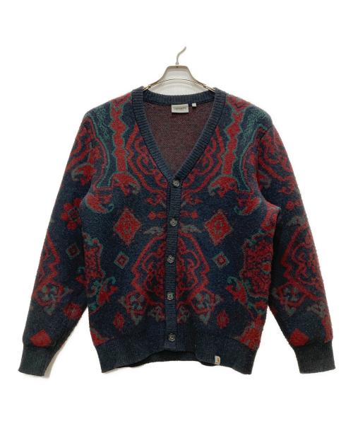 CarHartt（カーハート）CarHartt (カーハート) 厚手カーディガン レッド×ブラック サイズ:Ｌの古着・服飾アイテム