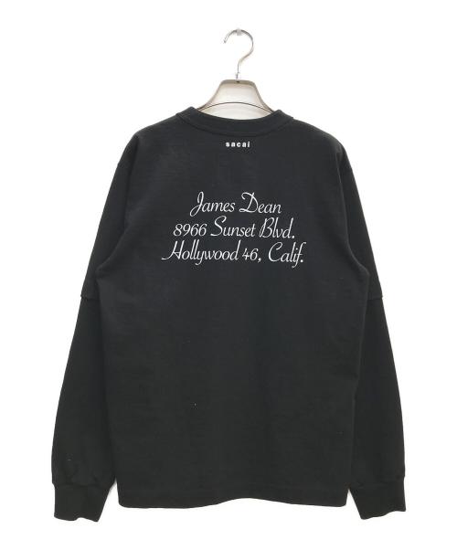 sacai（サカイ）sacai (サカイ) James Dean L/S T-shirt/ジェームズ ディーン ロング スリーブ カットソー ブラック サイズ:2の古着・服飾アイテム