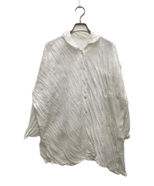 me ISSEY MIYAKE（ミーイッセイ ミヤケ）me ISSEY MIYAKE (ミーイッセイ ミヤケ) WHIPPED PLEATS TOP/ホイップド プリーツ トップ ホワイト サイズ:Freeの古着・服飾アイテム