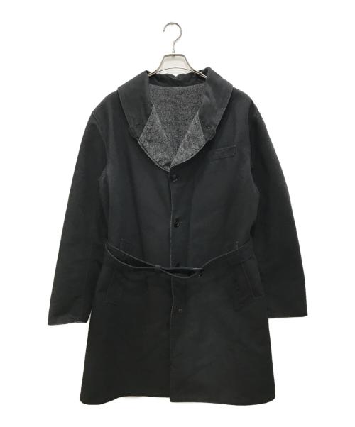 Engineered Garments（エンジニアドガーメンツ）Engineered Garments (エンジニアド ガーメンツ) Shawl Collar Reversible Coat/ショールカラーリバーシブルコート ブラック×グレー サイズ:Mの古着・服飾アイテム