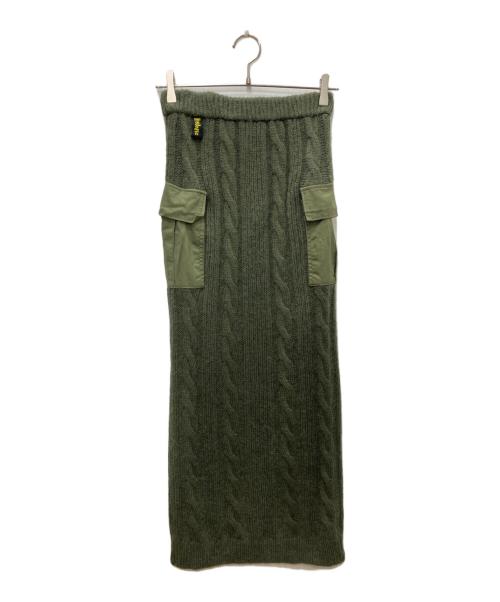 Hysteric Glamour（ヒステリックグラマー）Hysteric Glamour (ヒステリックグラマー) ミリタリーポケット付き ケーブルタイトスカート カーキ サイズ:FREEの古着・服飾アイテム
