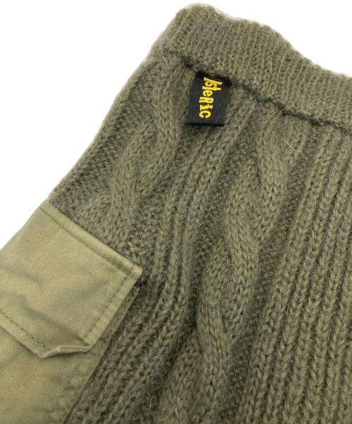 Hysteric Glamour（ヒステリックグラマー）Hysteric Glamour (ヒステリックグラマー) ミリタリーポケット付き ケーブルタイトスカート カーキ サイズ:FREEの古着・服飾アイテム