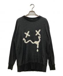 Hysteric Glamour（ヒステリックグラマー）の古着「HYS FACE刺繍スウェット」｜チャコールグレー