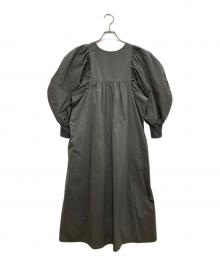 YORI（ヨリ）の古着「パフスリーブコットンワンピース」｜グレー