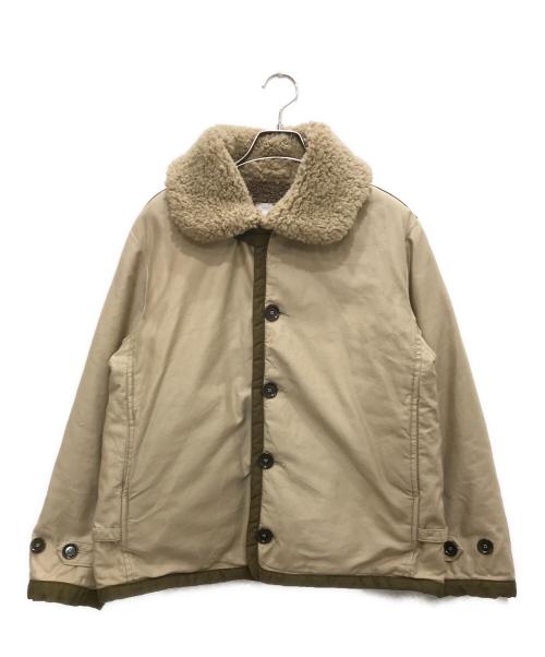 45R（フォーティファイブ・アール）45R (フォーティーファイブアール) サテン ボア の 908 ブルゾン ブラウン×ベージュ サイズ:2の古着・服飾アイテム