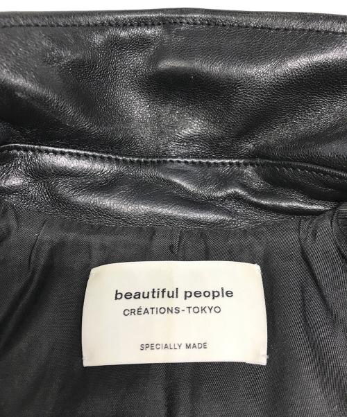 beautiful people（ビューティフルピープル）beautiful people (ビューティフルピープル) シープレザーダブルライダースジャケット ブラック サイズ:130の古着・服飾アイテム